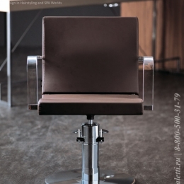 Парикмахерское кресло Maletti Look с прозрачными подлокотниками на круглом основании