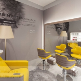 wash unit Green Star Class PVC and chair Green Hug and Green Footrest and styling unit Atelier Maletti Cosmoprof 2015.jpg